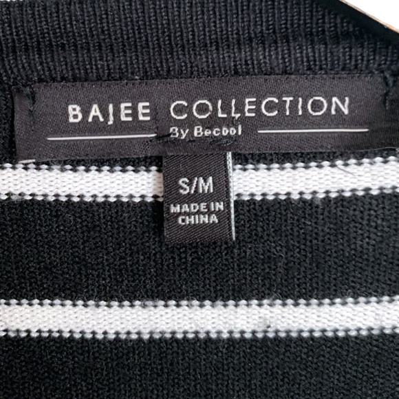 Bajee Collection by BeCool Women's Cardigan Small/Medium Black White Sweater - Picture 3 of 6